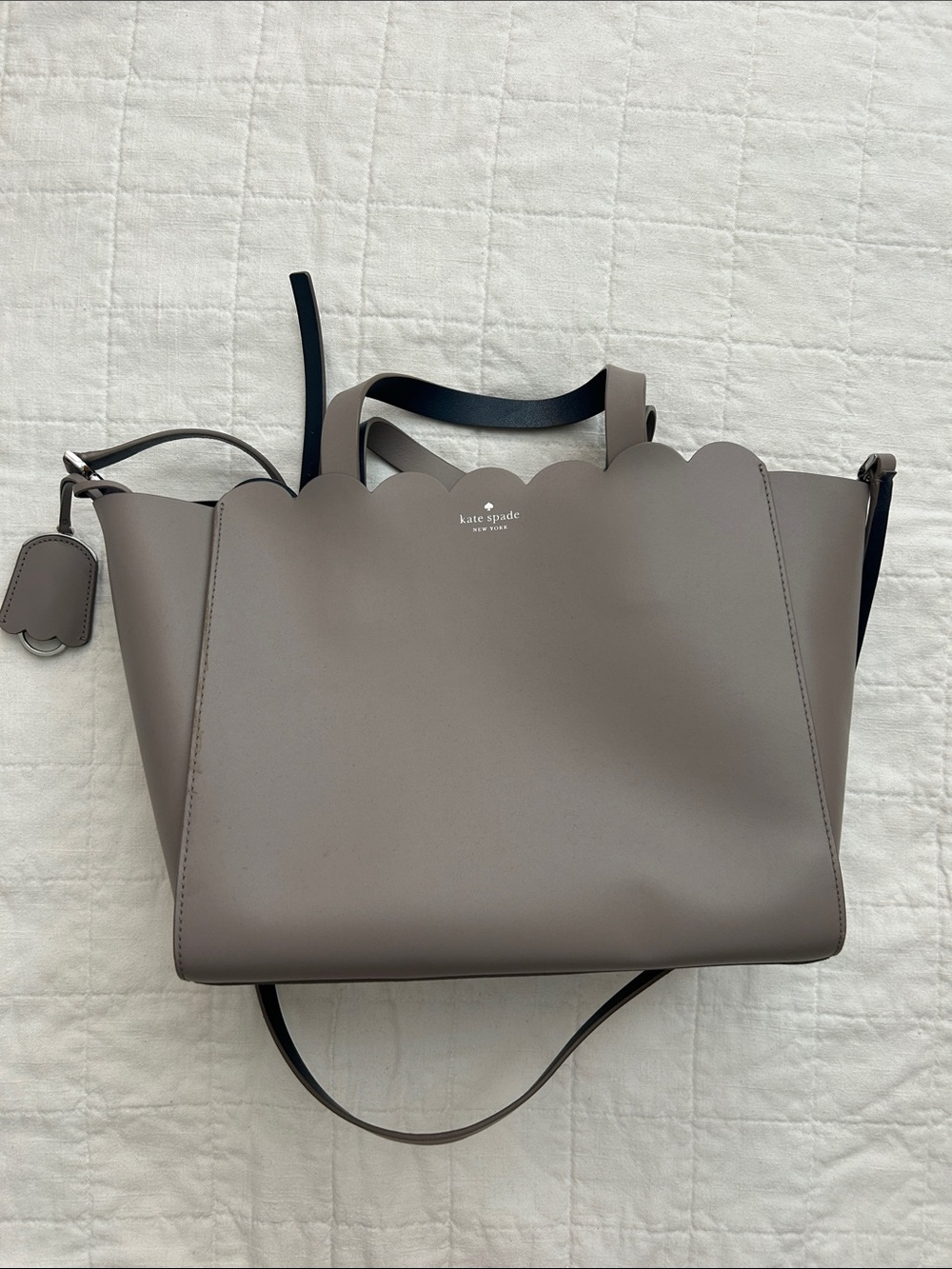 kate spade New York Scallop-Edge Tote in Taupe